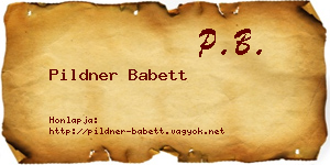 Pildner Babett névjegykártya